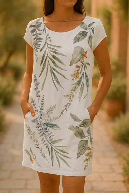 Robe courte décontractée à la coupe élégante et aux manches souples
