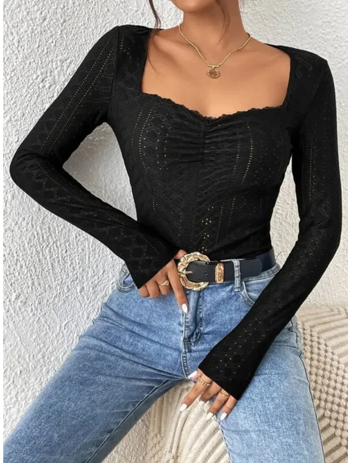 Yara | Fashionable - Top à manches longues brodé
