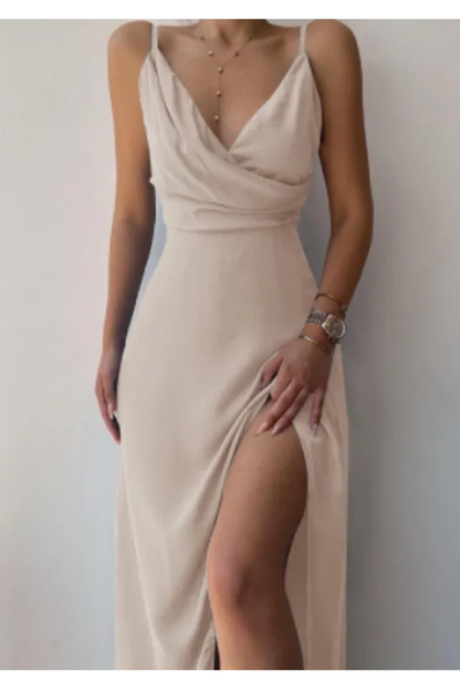Lana | Robe à bretelles et col en V pour femme