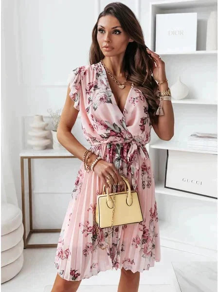 Clarissa -Mini robe à manches volantes et imprimé floral