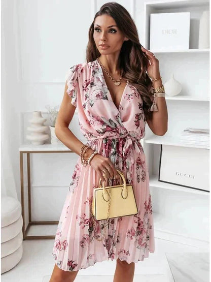 Clarissa -Mini robe à manches volantes et imprimé floral