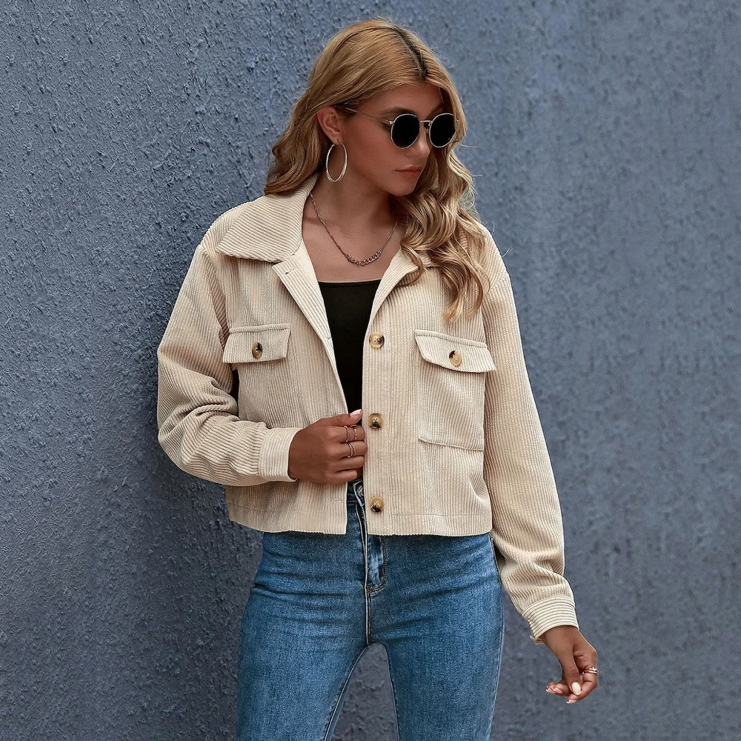 Amelia - veste décontractée en velours côtelé