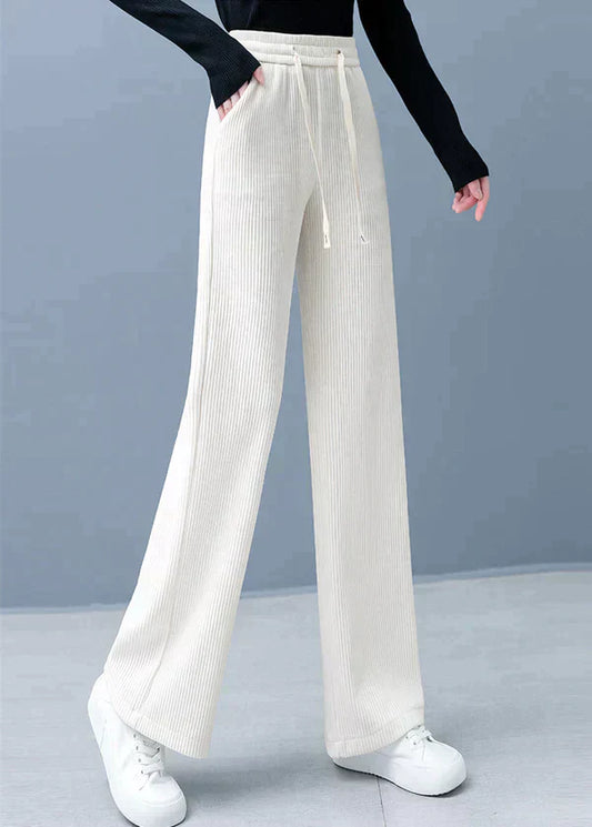 Pantalon droit uni à jambes larges