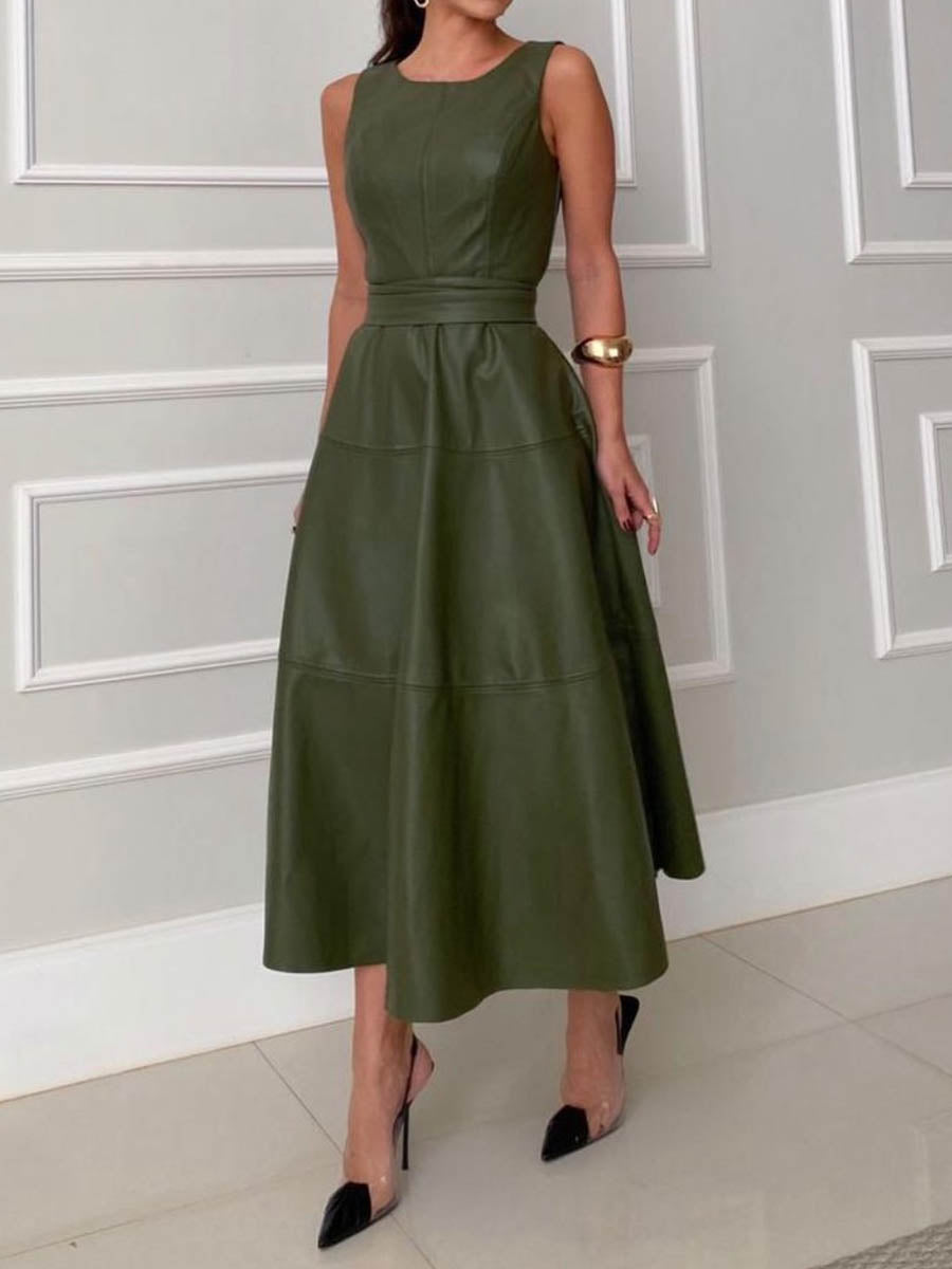 robe décontractée sans manches avec une coupe en A et un style moderne