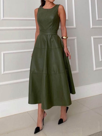 robe décontractée sans manches avec une coupe en A et un style moderne