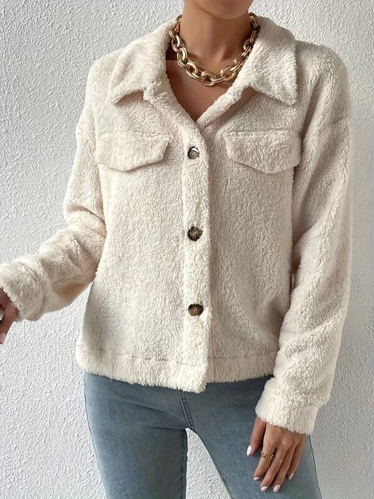 Veste pour femme en duvet avec fermeture à boutons