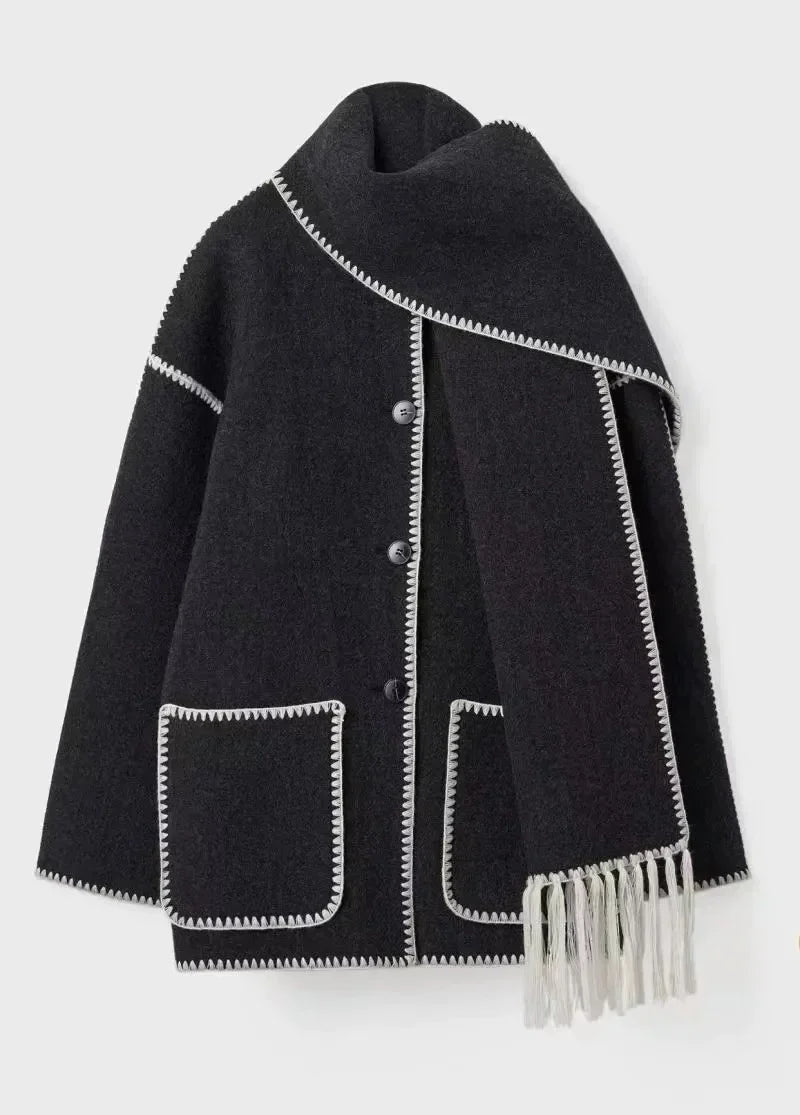 Pamella - Manteau à pompon intemporel pour femmes