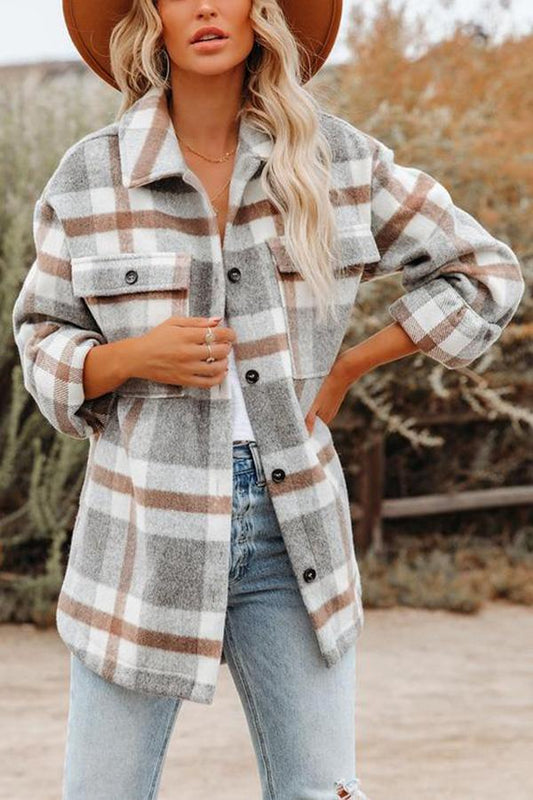Yaella Jack | Manteau à poches à carreaux pour femmes