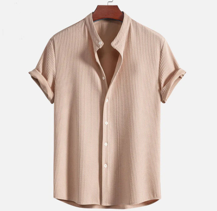 Noble™ - Chemise col montant côtelé, coupe musclée