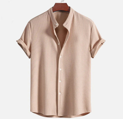 Noble™ - Chemise col montant côtelé, coupe musclée