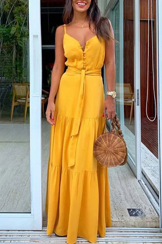 robe chemise à boutons et nœud