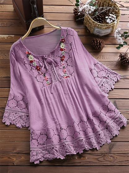 Tavo™ | Blouse Élégante en Dentelle Raffinée