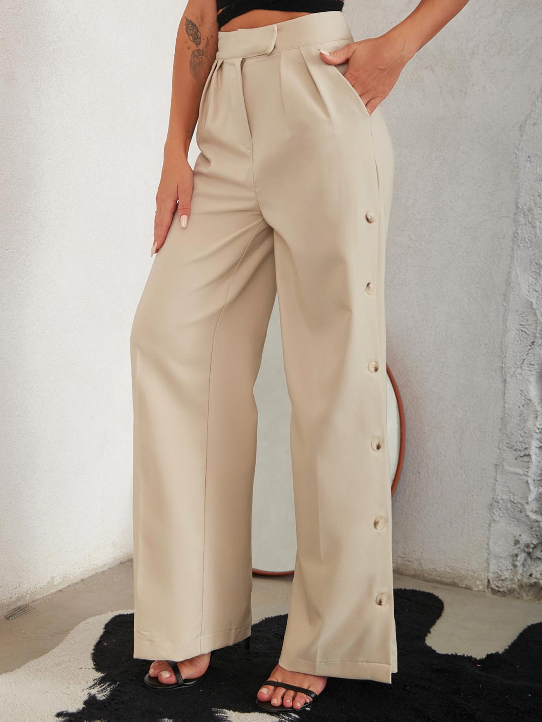 Pantalon sophistiqué avec détails latéraux pour femmes