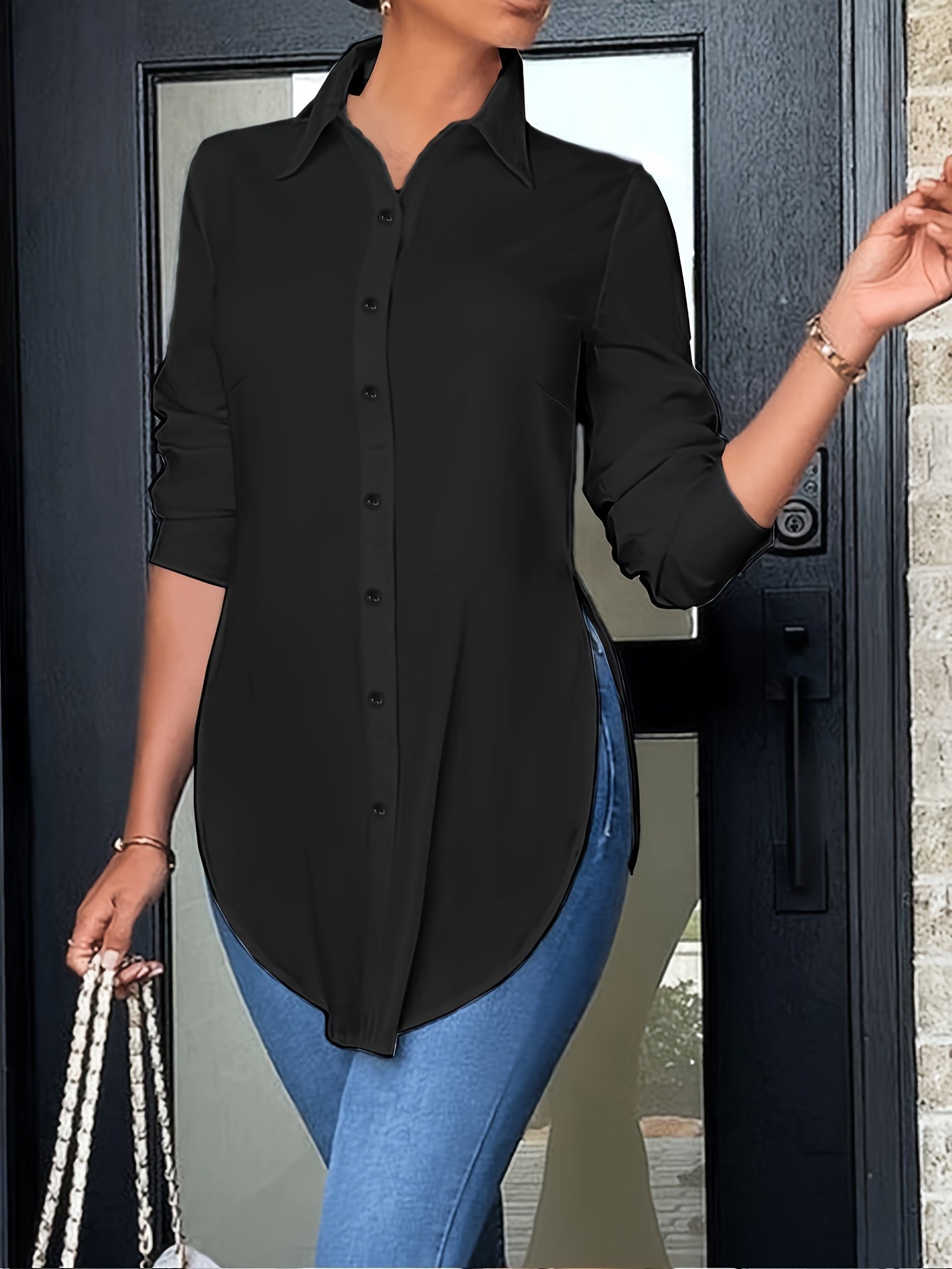 Wendaya Blouse | Chemise à boutons fendus