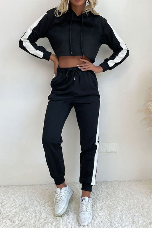 Mila - Noir Ensemble hoodie d’hiver classique et confortable pour femme