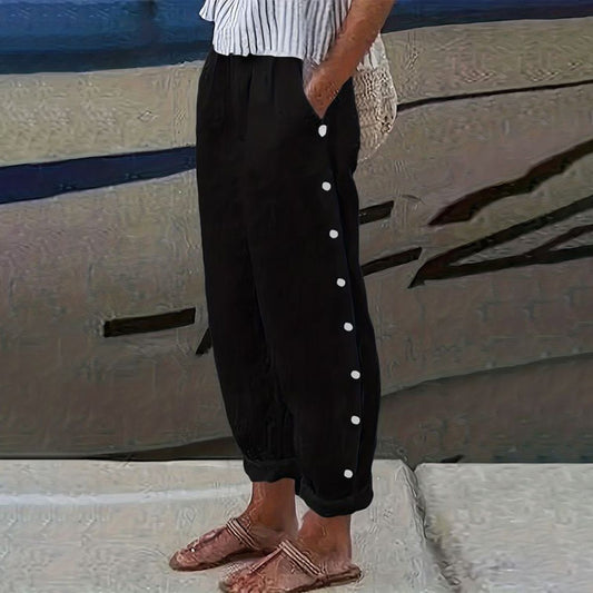 Pantalon noir avec poches latérales simples