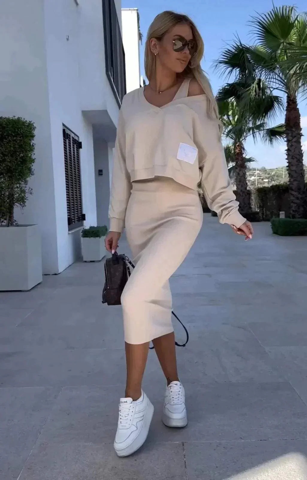 Ensemble pull et jupe pour femmes