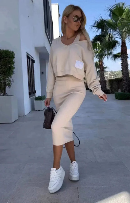 Ensemble pull et jupe pour femmes