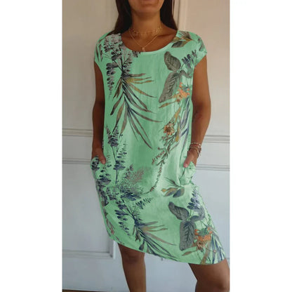 Robe à encolure ronde
