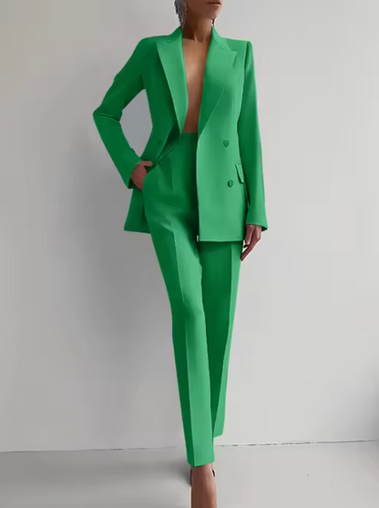 Mariza - Ensemble blazer et pantalon à plis