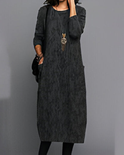 Noble - Robe à poches imprimée à manches longues