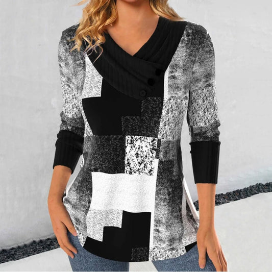KACEY | Blouse à la mode avec blocs de couleur