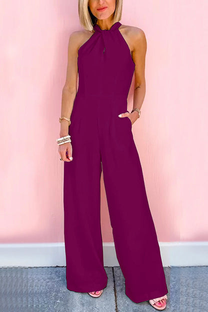 Combinaison sans manches avec taille et jambes larges (7 couleurs)