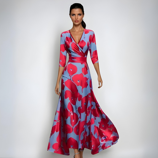 Jano™ | Maxi robe portefeuille élégante avec fleurs