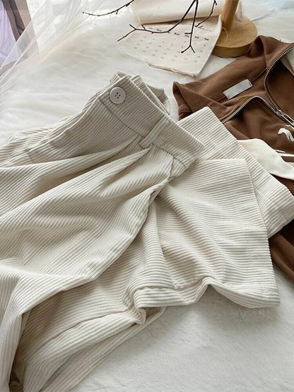 Fien | Pantalon rétro en velours côtelé à taille haute