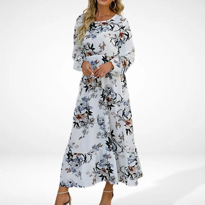 Robe longue ample à imprimé floral et manches longues