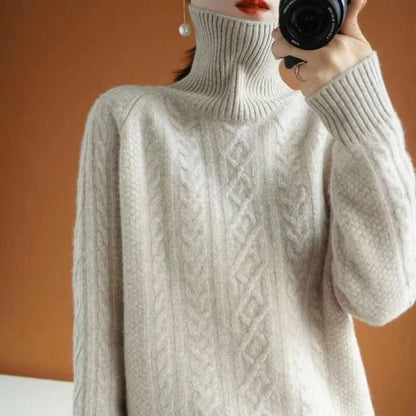 Lisen | Pulls chauds en tricot pour femmes | Col roulé