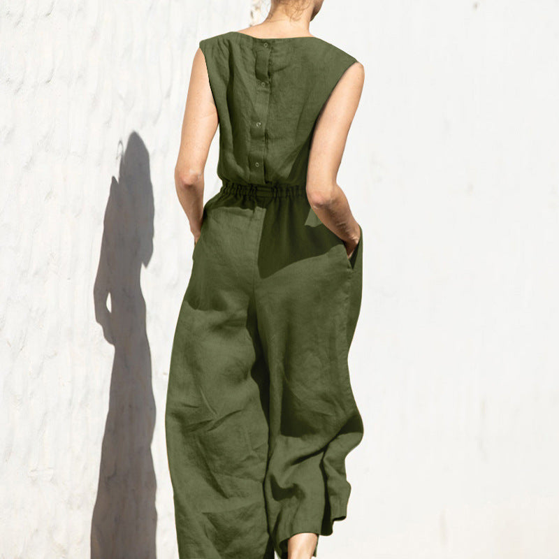 Sleveless Fashion Casual Temperament Jumpsuit (combinaison sans manches à la mode et au tempérament décontracté)