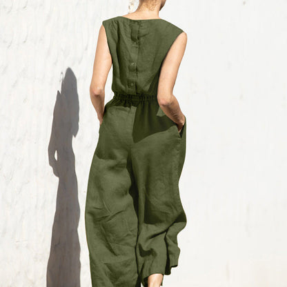 Sleveless Fashion Casual Temperament Jumpsuit (combinaison sans manches à la mode et au tempérament décontracté)