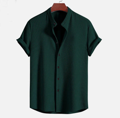 Noble™ - Chemise col montant côtelé, coupe musclée