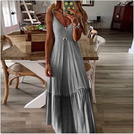 Sherie - Robe d'été longue, élégante et décontractée