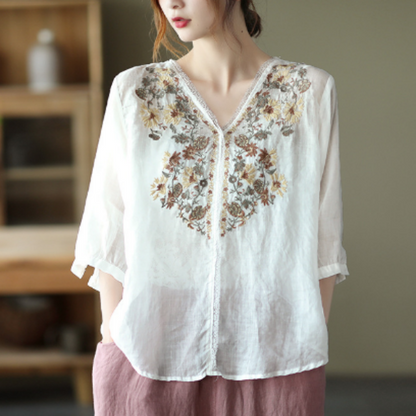 Blouse brodée pour femme