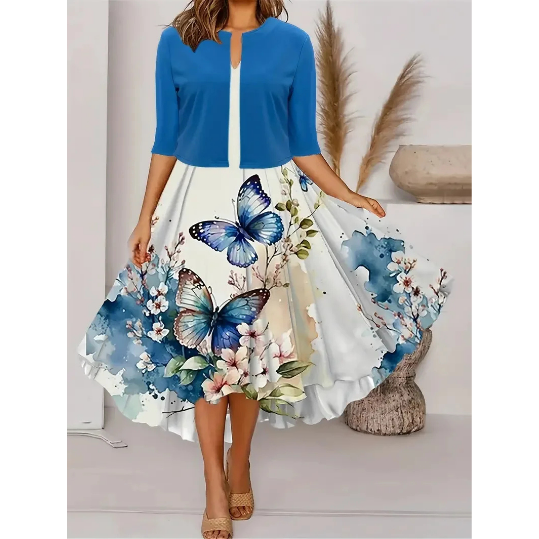 Mini-robe plissée à manches courtes