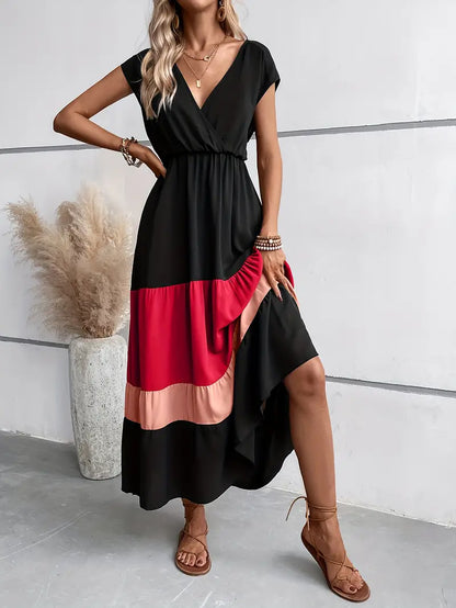 Edna - Robe plissée avec blocs de couleur
