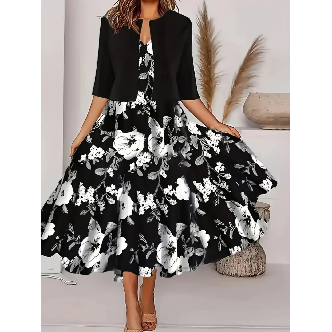 Mini-robe plissée à manches courtes