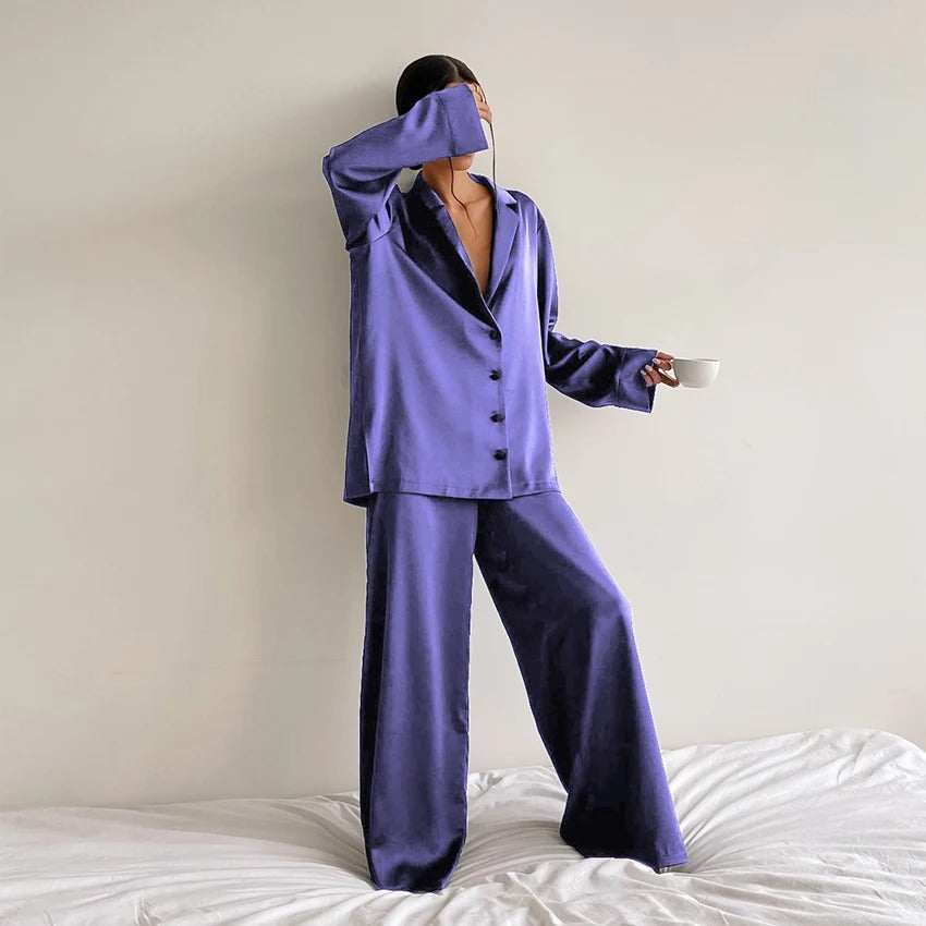 Elégance soyeuse Ensemble pyjama grande taille - Belen