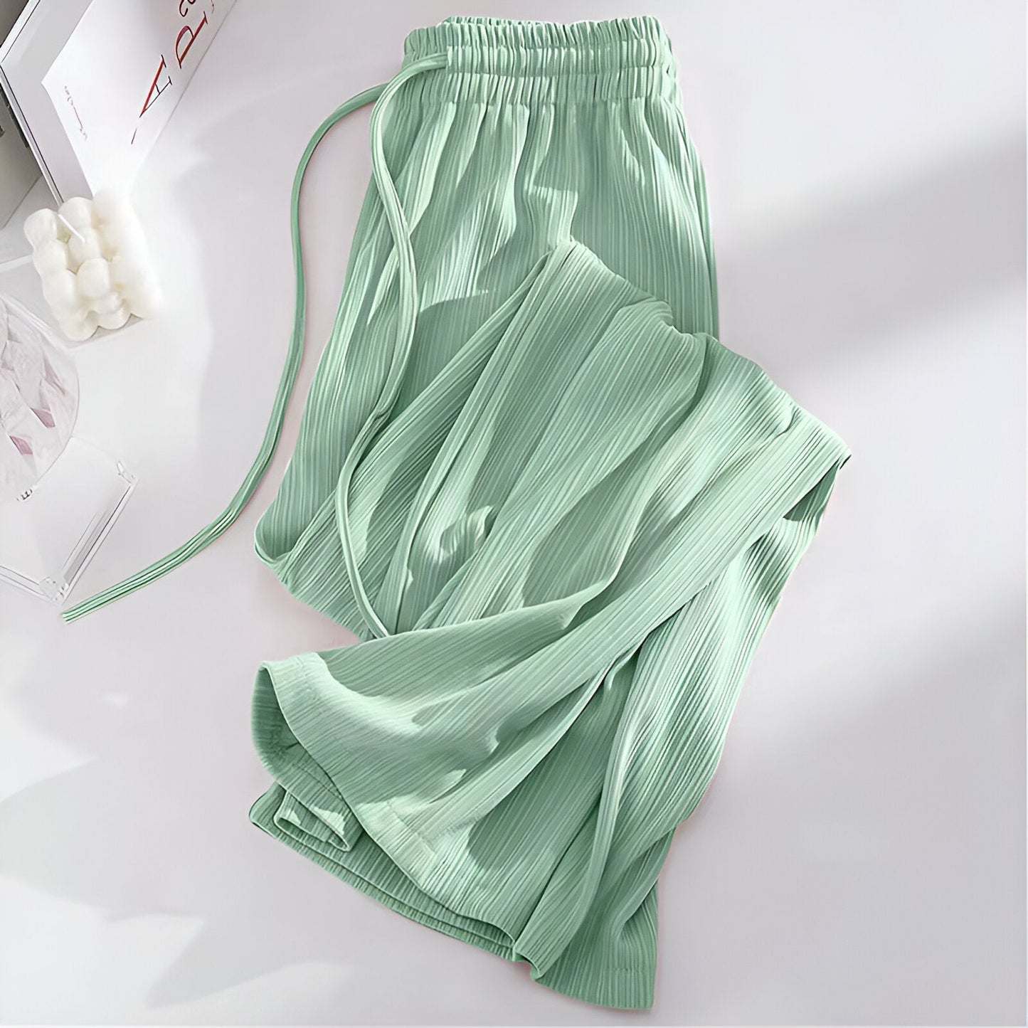 Chrysanthe | Pantalon large à taille haute, frais et léger