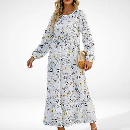 Robe longue ample à imprimé floral et manches longues