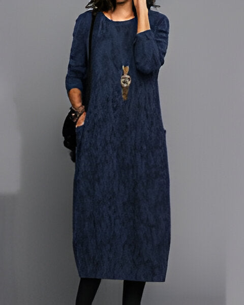 Noble - Robe à poches imprimée à manches longues