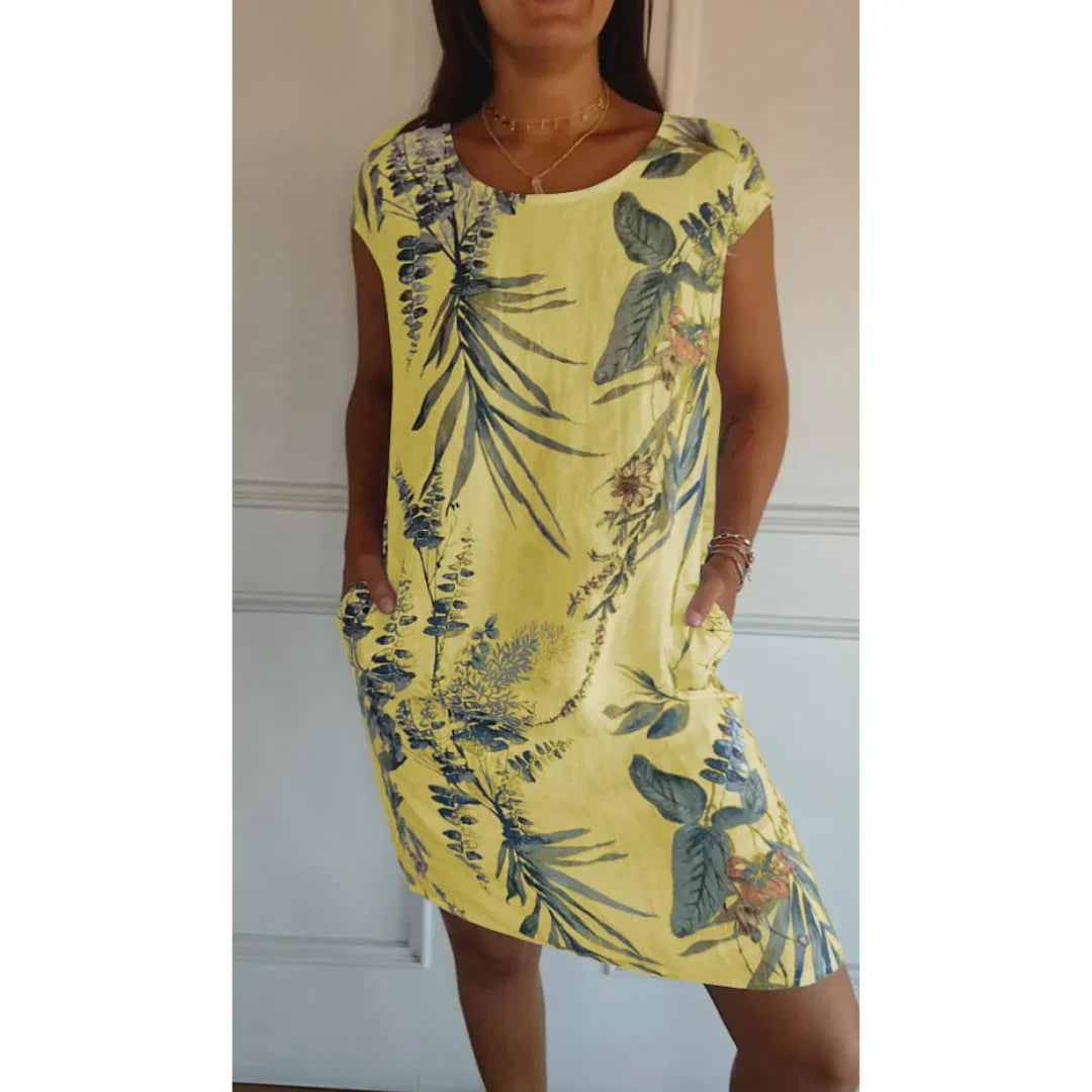 Robe à encolure ronde