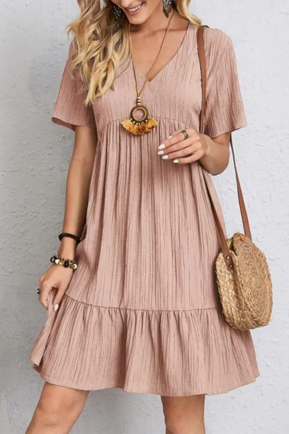 Chloe | Robe à volants et col en V pour femme