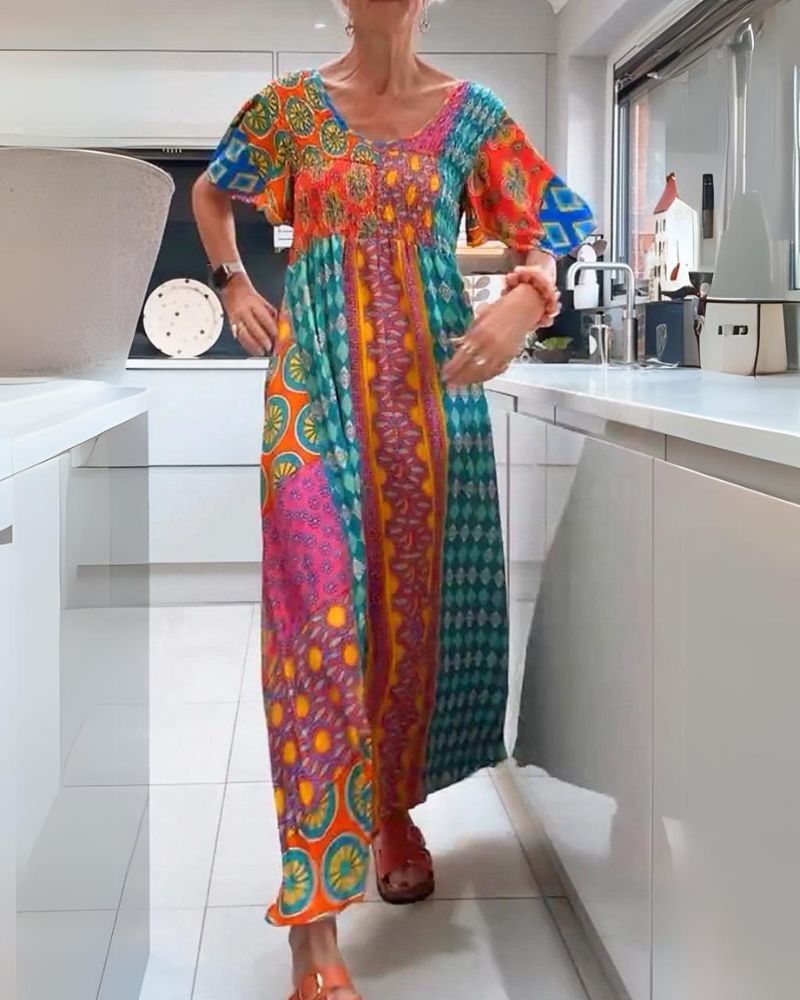 Robe bohème à motif paisley