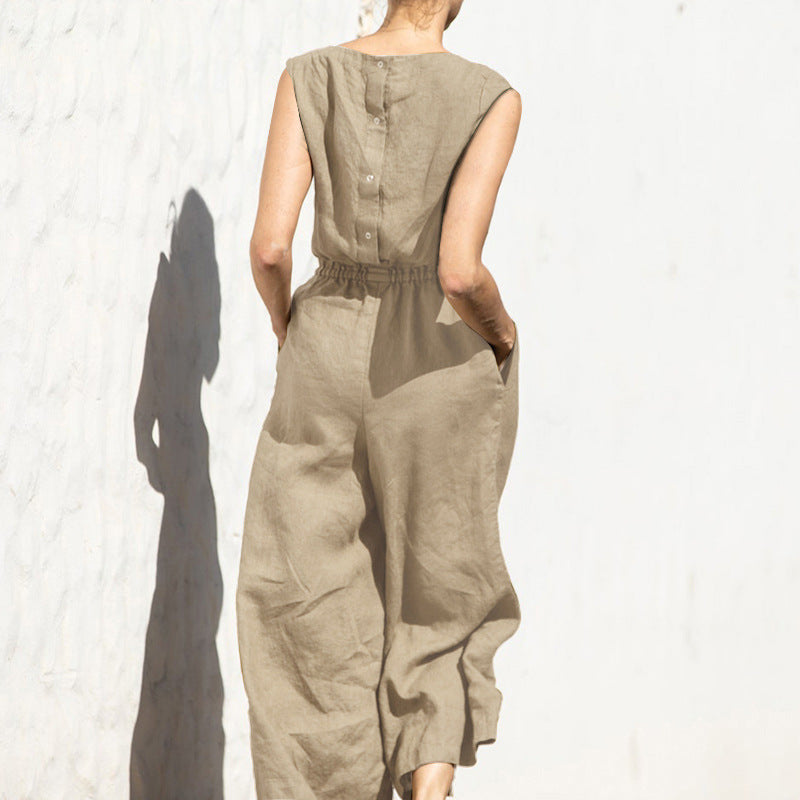 Sleveless Fashion Casual Temperament Jumpsuit (combinaison sans manches à la mode et au tempérament décontracté)