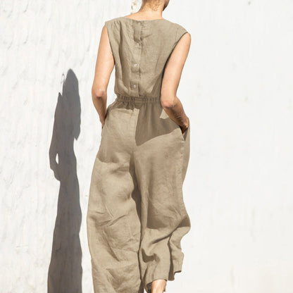 Sleveless Fashion Casual Temperament Jumpsuit (combinaison sans manches à la mode et au tempérament décontracté)
