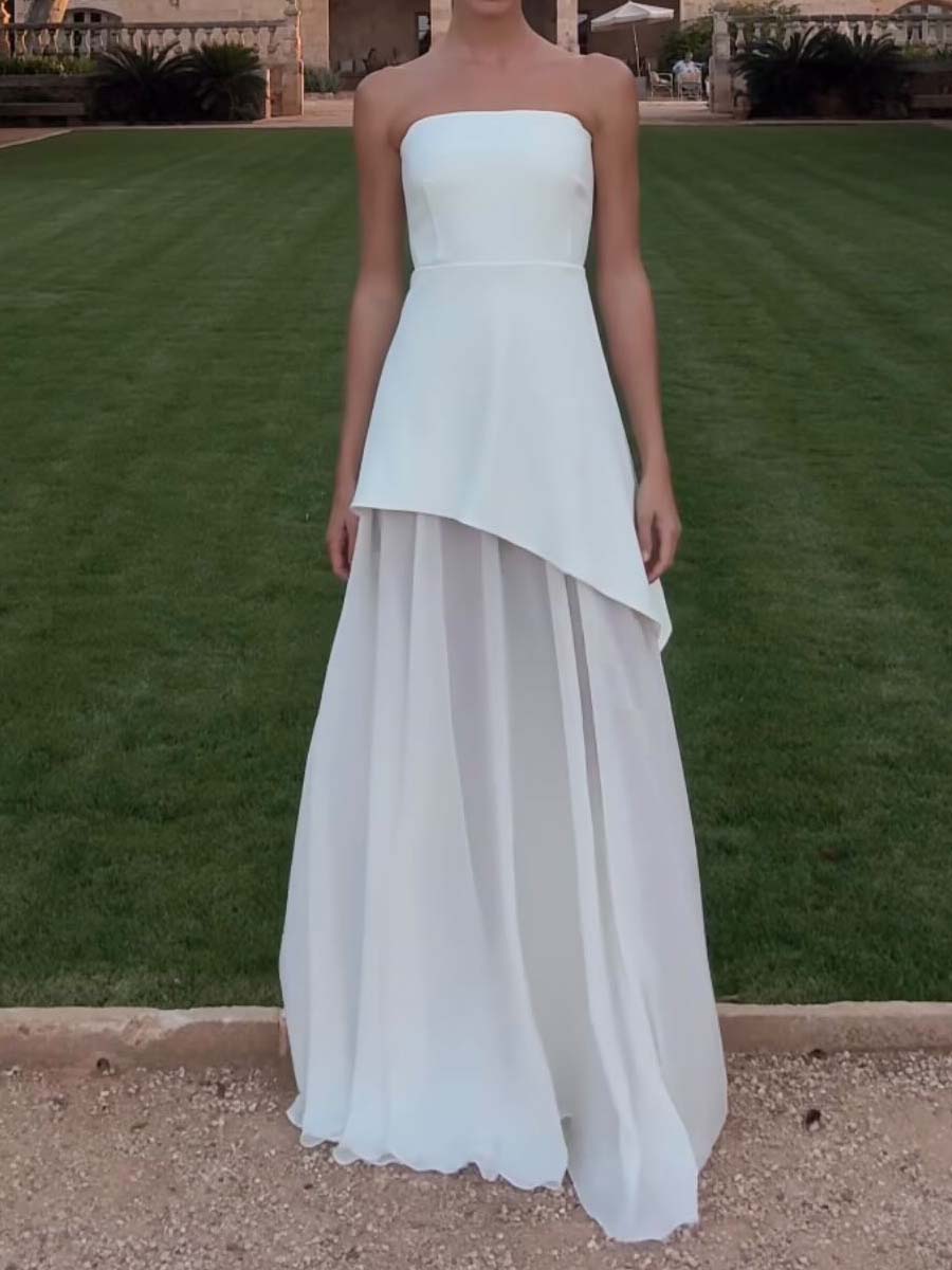 Robe élégante sans bretelles avec motif asymétrique pour les occasions spéciales