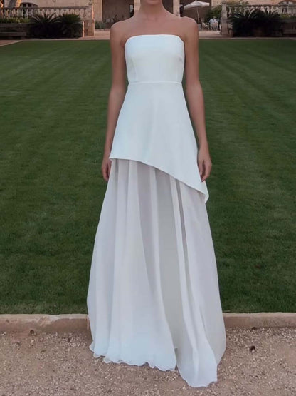 Robe élégante sans bretelles avec motif asymétrique pour les occasions spéciales
